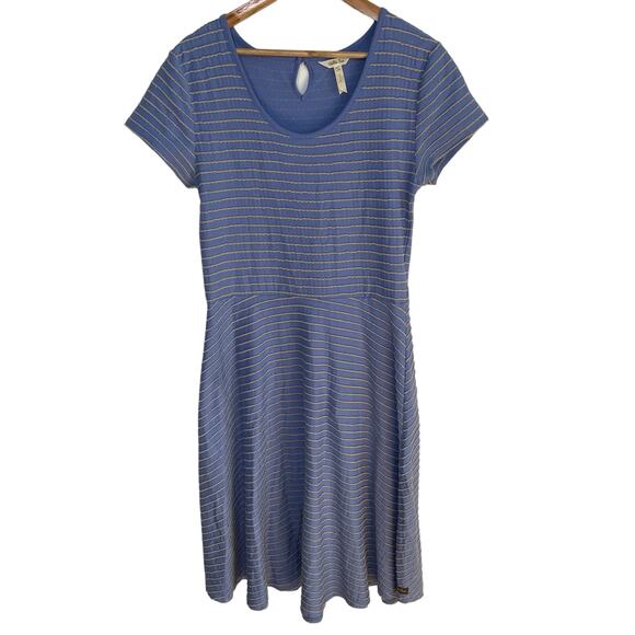 Matilda Jane Exploration Dress L Womens Scoop Neck Keyhole Back Midi Textured - Picture 1 of 6